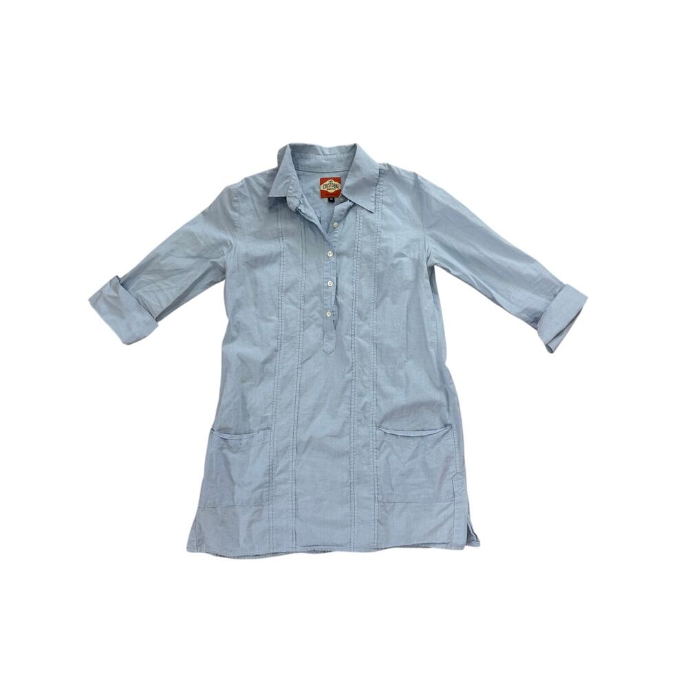 San Cristobal Blue 100% Cotton Shirt Dress Tunic Women’s